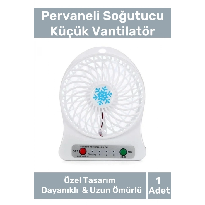 Premium Usb Şarjlı 3 Kademeli Sessiz Taşınabilir Mini Fan Pervaneli Soğutucu Küçük Vantilatör