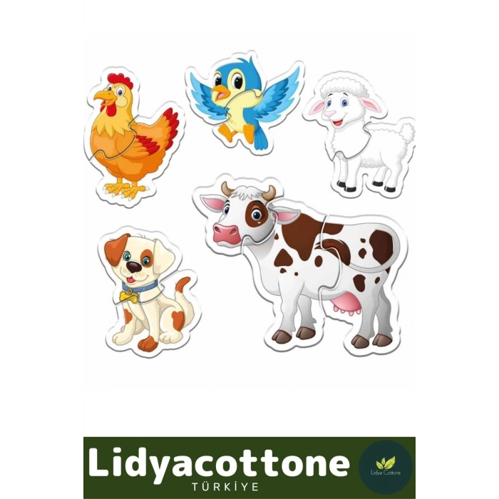 Premium Zeka Geliştirici Eğitici Çocuk El Göz Koordinasyonu Baby Puzzle Çiftlik Hayvanları