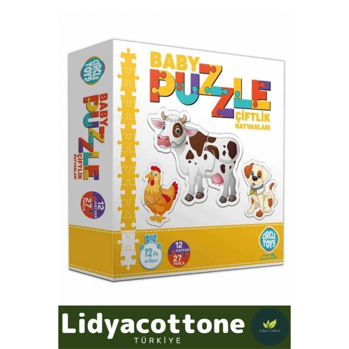 Premium Zeka Geliştirici Eğitici Çocuk El Göz Koordinasyonu Baby Puzzle Çiftlik Hayvanları