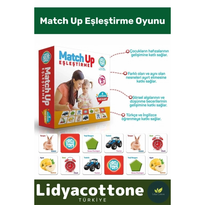 Premium Zeka Geliştirici Eğitici Çocuk El Göz Koordinasyonu Match Up Eşleşirme Oyunu 140 Parça