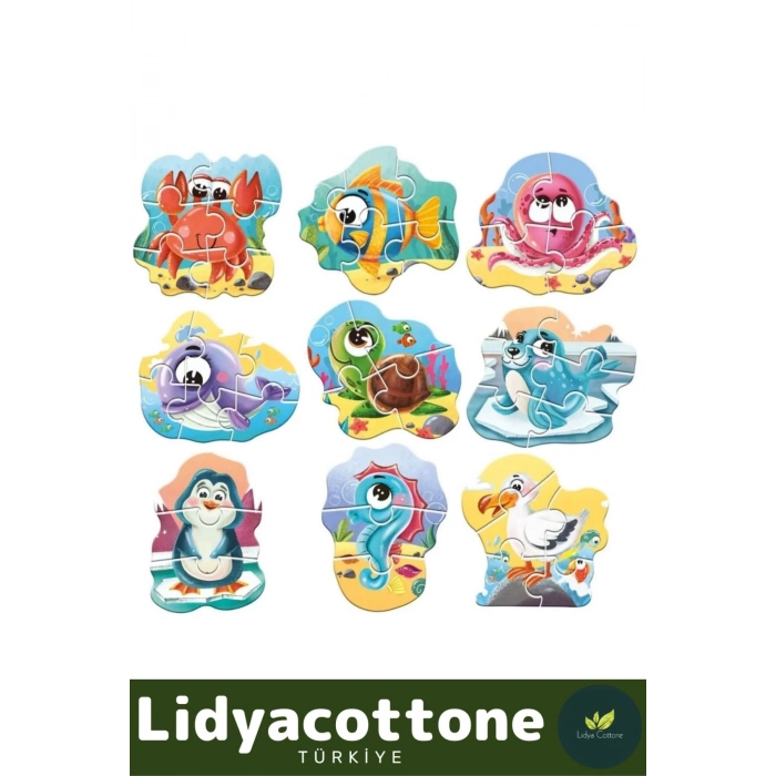 Premium Zeka Geliştirici Eğitici Çocuk El Göz Koordinasyonu My Best Puzzle Okyanus Hayvanları