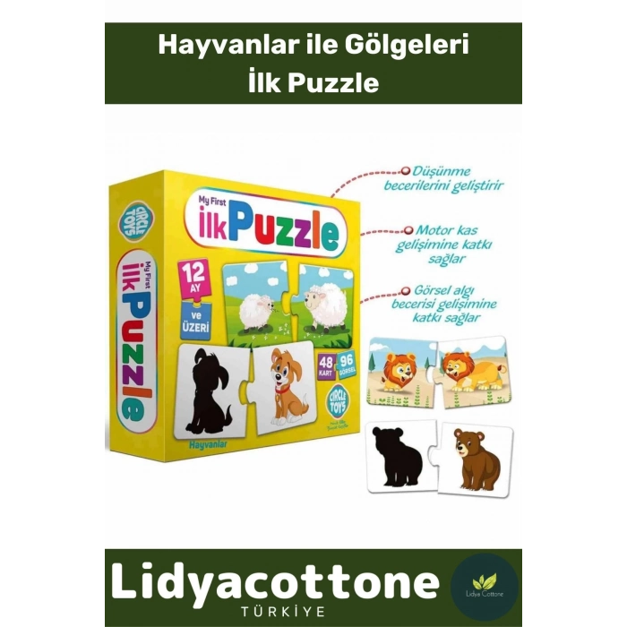 Premium Zeka Geliştirici Eğitici Eğlenceli Çocuk El Göz Koordinasyonu My First Puzzle 48 Parça
