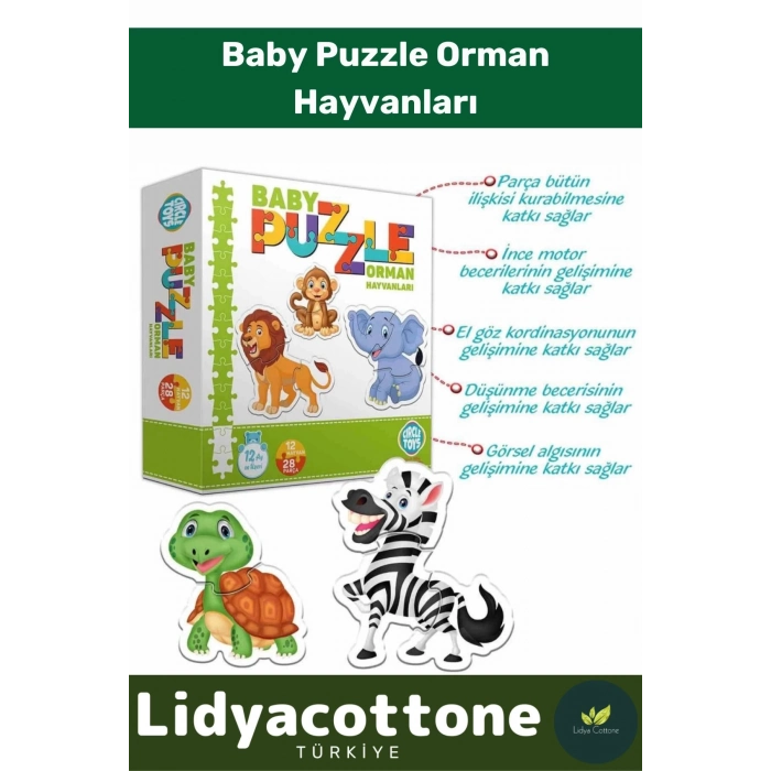 Premium Zeka Geliştirici Eğitici Öğretici Çocuk El Göz Koordinasyonu Baby Puzzle Orman Hayvanları