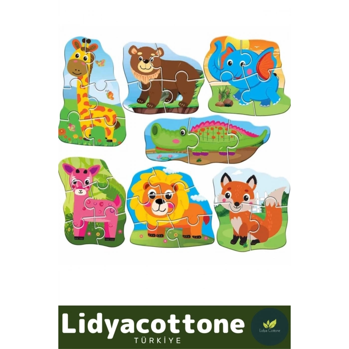 Premium Zeka Geliştirici Eğitici Öğretici Eğlendirici El Göz Koordinasyonu My Best Puzzle Hayvanlar