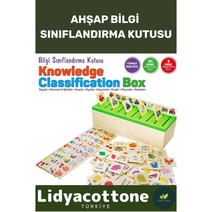 Premium Zeka Geliştirici Kişisel Gelişim Çocuk Ahşap Bilgi Sınıflandırma Kutusu Eğitici Öğretici