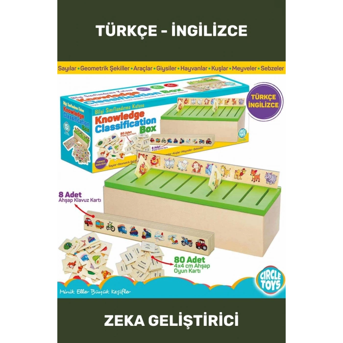 Premium Zeka Geliştirici Kişisel Gelişim Çocuk Ahşap Bilgi Sınıflandırma Kutusu Eğitici Öğretici