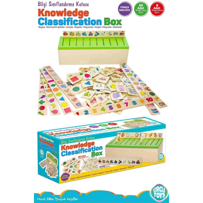 Premium Zeka Geliştirici Kişisel Gelişim Çocuk Ahşap Bilgi Sınıflandırma Kutusu Eğitici Öğretici