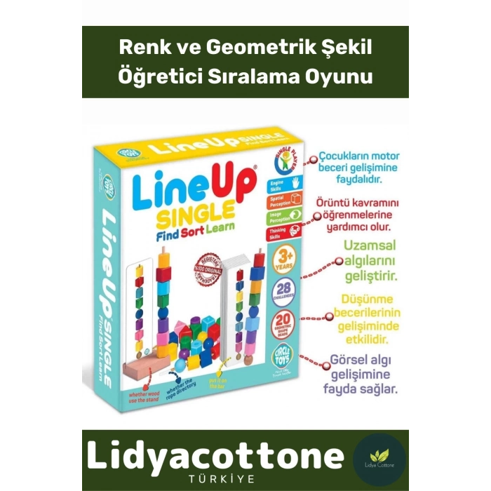 Premium Zeka Geliştirici Motor Becerileri Görsel Algı Geliştirir Lineup Sıngle Bul Sırala Öğren