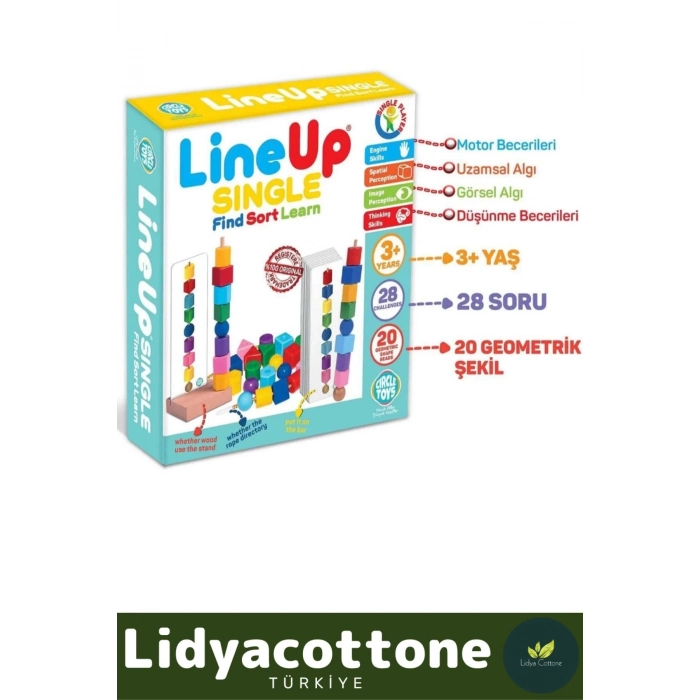 Premium Zeka Geliştirici Motor Becerileri Görsel Algı Geliştirir Lineup Sıngle Bul Sırala Öğren