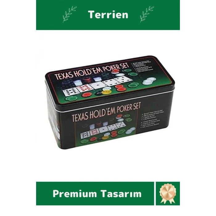 Profesyonel Blackjack 200 Poker Çipli 2 İskambil Kağıtlı Texas Holdem Casino Metal Poker Oyunu Seti