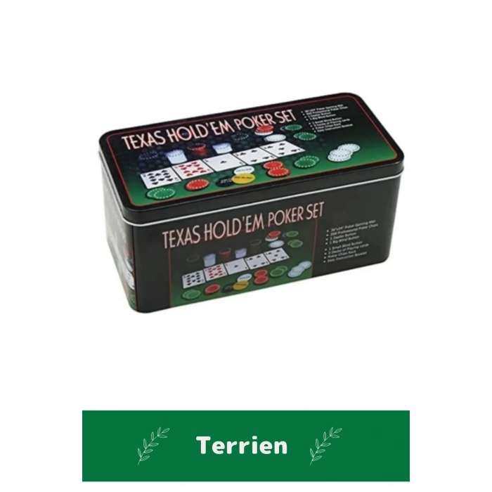 Profesyonel Blackjack 200 Poker Çipli 2 İskambil Kağıtlı Texas Holdem Casino Metal Poker Oyunu Seti