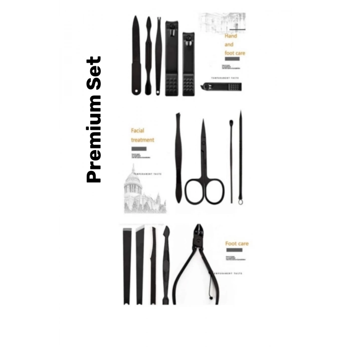 Profesyonel Paslanmaz Çelik El Yüz Ayak Bakımı Keskin Özel Seri Manikür Pedikür Seti 15 Parça