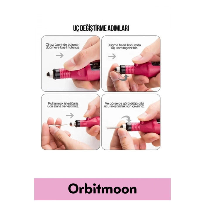 Profesyonel Seri 9v Elektrikli 6 Başlıklı Bakım Törpü Tırnak Ayak Nasır Mantar Manikür Pedikür Seti