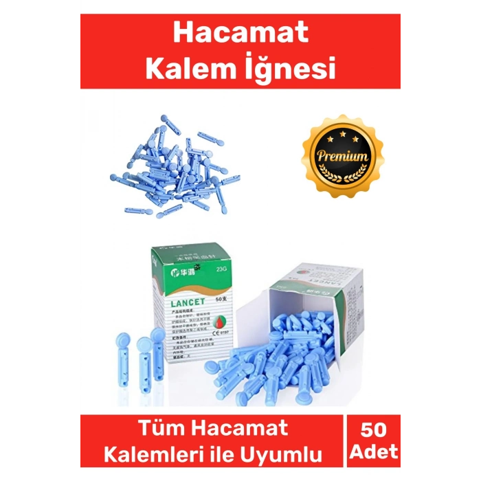 Profesyonel Tüm Kalemlerle Uyumlu Şeker Parmak Delme Hacamat 50 Adet Kalem İğnesi - 1 Kutu