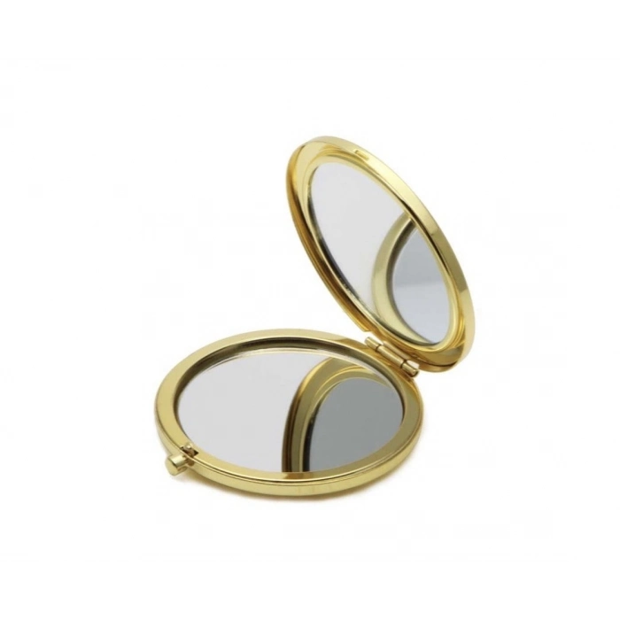 #CepAynası Promosyon Çelik Metal Hediyelik 7x7cm Sticker Uyumlu Kına Düğün Nikah Hediyesi Gold Cep Aynası