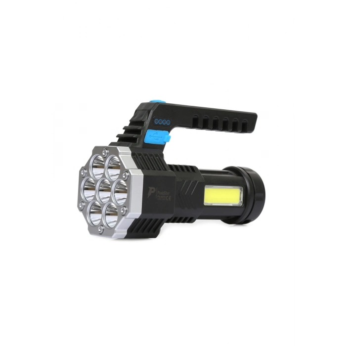 #ElFeneri ABS 5 Mod USB Şarj Göstergeli Şarj Edilebilir 7XPE +COB Led El Feneri