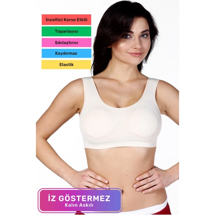 Özel Üretim Rahat Sıkılaştırıcı Toparlayıcı Şekillendirici Kadın Dikişsiz Kalın Askılı Pedli Bustiyer