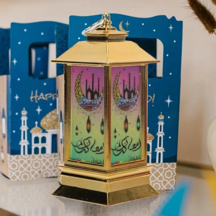 #LedLamba Ramazan Temalı Manevi Ambiyans Kare Kubbe Dekoratif Pilli Masaüstü Aydınlatma LED Lamba