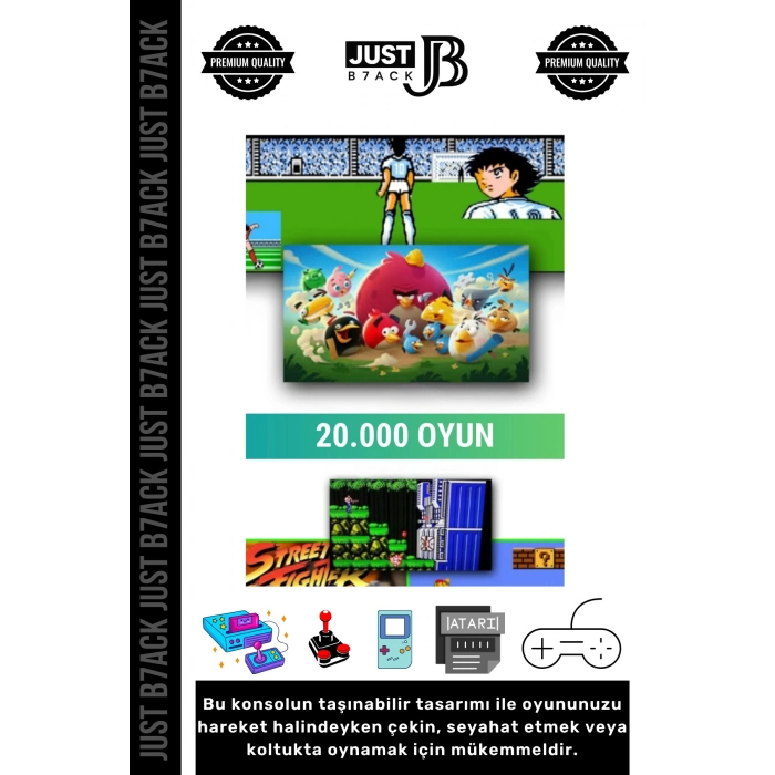 #RetroAtari 20000 Oyunlu 4K Çözünürlük 2.4g Uyumlu Kablosuz Çift Kollu Game Stick Atari Oyun Konsolu