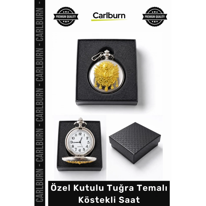 #Saat Antika Görünüm Osmanlı Armalı Nostaljik Şık Hediye Özel Kutulu Tuğra Temalı Köstekli Saat