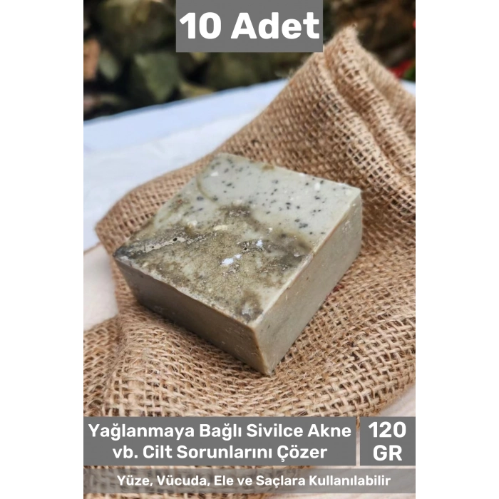 #sabun %100 Doğal Güzel Kokulu El Yüz Saç Cilt Vücut Orijinal Bitkisel Kil Sabunu 120g - 10 Adet