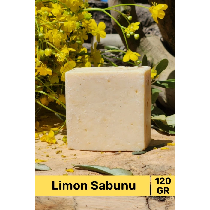 #sabun %100 Doğal Güzel Kokulu El Yüz Saç Cilt Vücut Orijinal Bitkisel Limon Sabunu 120g - 6 Adet