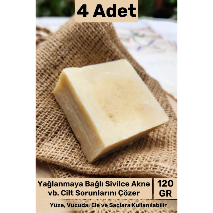 #sabun %100 Doğal Güzel Kokulu El Yüz Saç Cilt Vücut Orijinal Bitkisel Sarımsak Sabunu 120g - 4 Adet