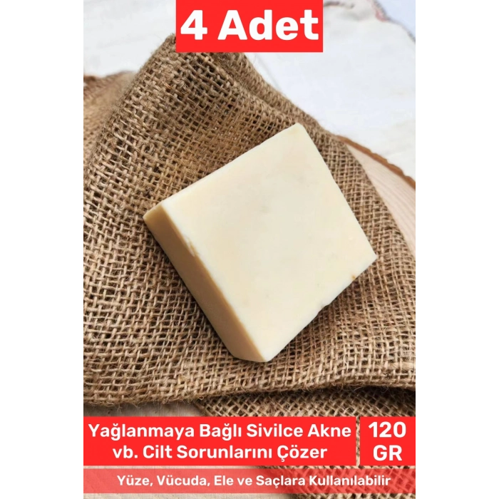 #sabun %100 Doğal Güzel Kokulu El Yüz Saç Cilt Vücut Orijinal Eşek Sütlü Sabunu 120g - 4 Adet