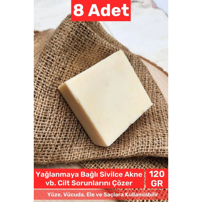 #sabun %100 Doğal Güzel Kokulu El Yüz Saç Cilt Vücut Orijinal Eşek Sütlü Sabunu 120g - 8 Adet