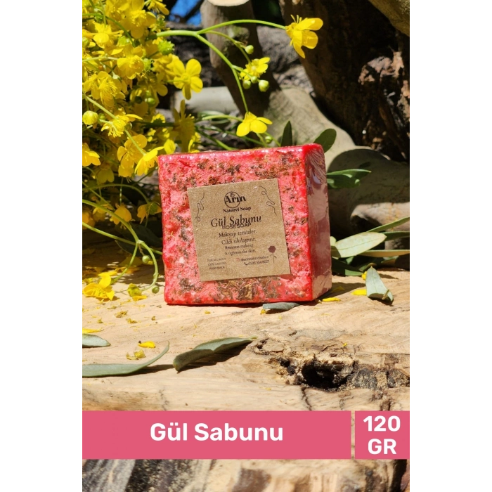 #sabun %100 Doğal Güzel Kokulu El Yüz Saç Cilt Vücut Orijinal Gül Sabunu 120g - 4 Adet