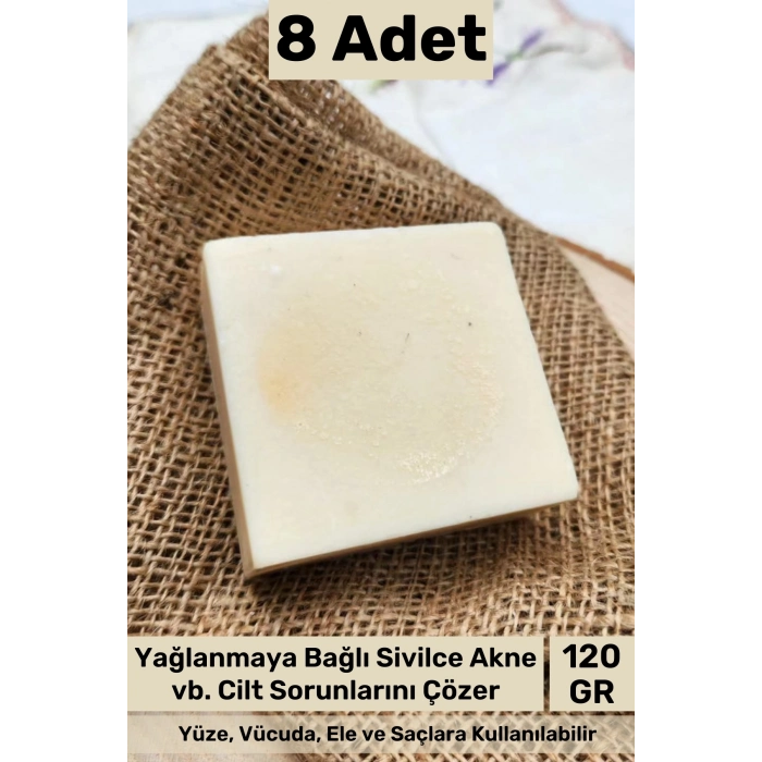 #sabun %100 Doğal Güzel Kokulu El Yüz Saç Cilt Vücut Orijinal Keçi Sütlü Sabunu 120g - 8 Adet