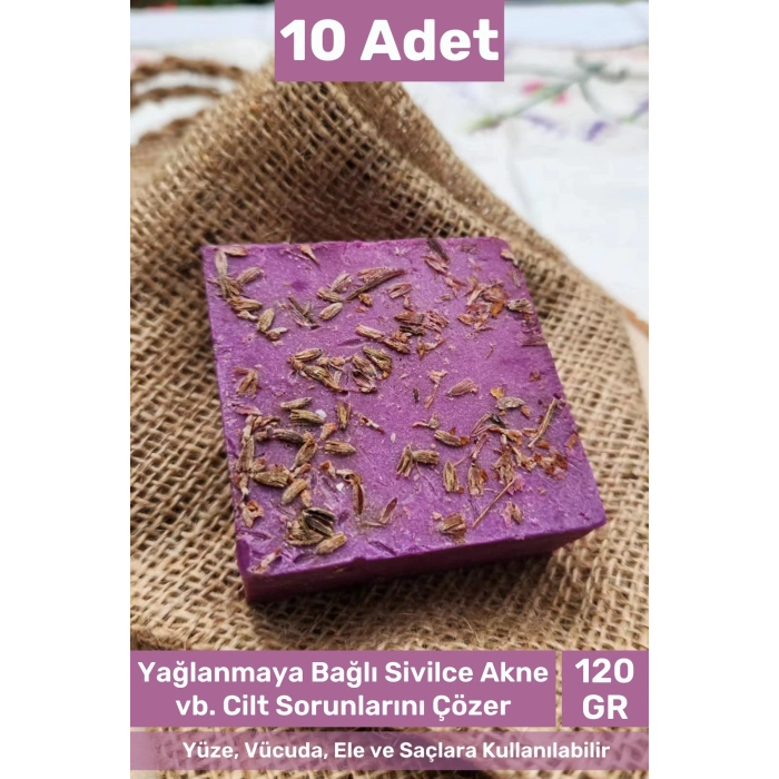 #sabun %100 Doğal Güzel Kokulu El Yüz Saç Cilt Vücut Orijinal Lavanta Sabunu 120g - 10 Adet