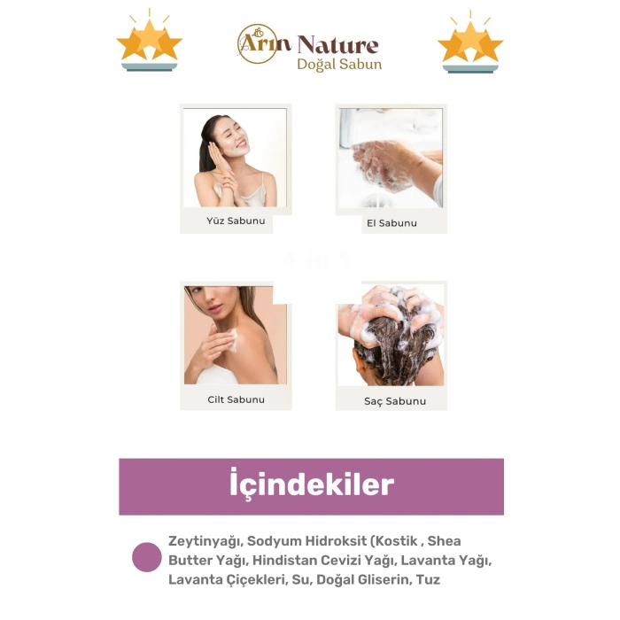 #sabun %100 Doğal Güzel Kokulu El Yüz Saç Cilt Vücut Orijinal Lavanta Sabunu 120g - 7 Adet