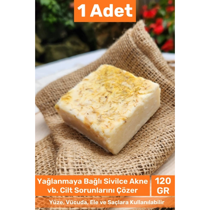 #sabun %100 Doğal Güzel Kokulu El Yüz Saç Cilt Vücut Orijinal Safran Sabunu 120g - 1 Adet