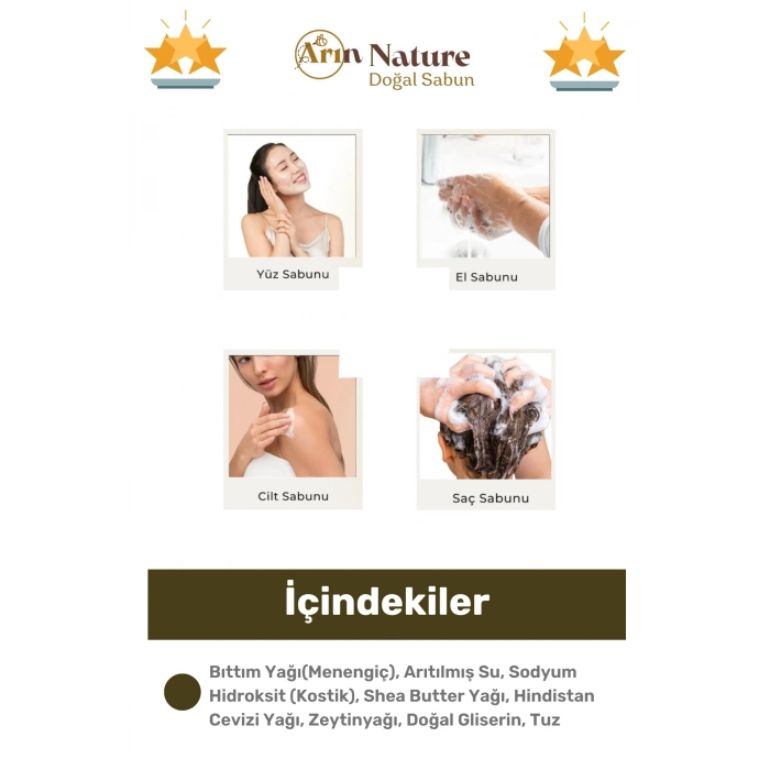 #sabun Doğal Güzel Kokulu El Yüz Saç Cilt Vücut Orijinal Bitkisel Siirt Bıttım Sabunu 120g - 9 Adet