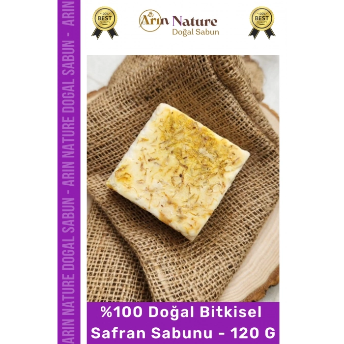 #safran %100 Doğal Güzel Kokulu El Yüz Saç Vücut Orijinal Bitkisel Safran Sabunu 120g - 10 Adet