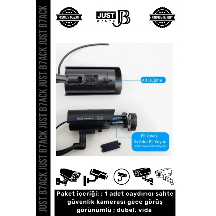 #SahteKamera Ev Ofis İş Yeri Bahçe Gece Görüşlü Pilli Ledli Caydırıcı Güvenlik Kamerası 3 Adet