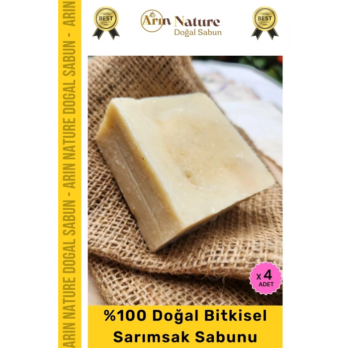 #sarımsaksabunu Doğal Güzel Kokulu El Yüz Saç Vücut Orijinal Bitkisel Sarımsak Sabunu 120g - 4 Adet