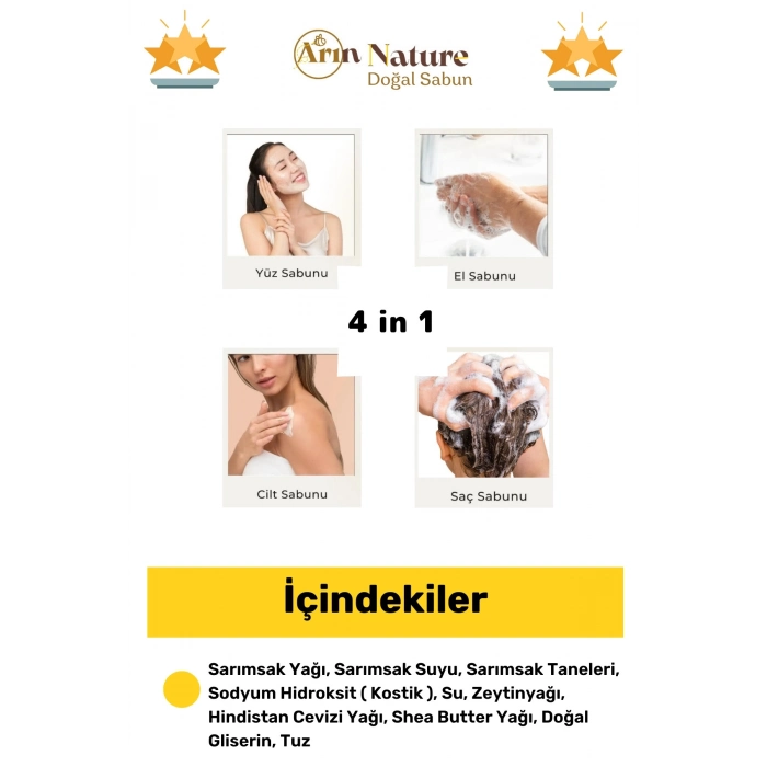 #sarımsaksabunu Doğal Güzel Kokulu El Yüz Saç Vücut Orijinal Bitkisel Sarımsak Sabunu 120g - 9 Adet