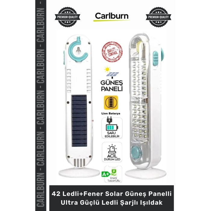 #ŞarjlıIşıldak Masa Lambası V005 42 Ledli+Fener Solar Güneş Panelli Ultra Güçlü Ledli Şarjlı Işıldak