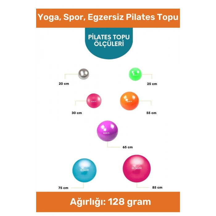 Seri Dayanıklı Yüksek Kalite Mini Gymball 20cm Turuncu Pilates Topu Şişirme Pompa