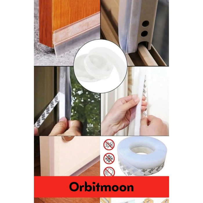 Ses Böcek Toz Önleyici Rüzgar Kesici Kapı Pencere Isı Izolasyon Yalıtım Şeffaf Şerit Bant 5mt 1 Adet