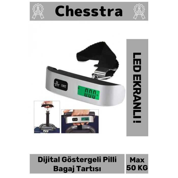 Seyahat Bavul Ağırlık Tartı Dijital Lcd Ekran Göstergeli Çok Amaçlı Taşınabilir Pilli Bagaj Tartısı
