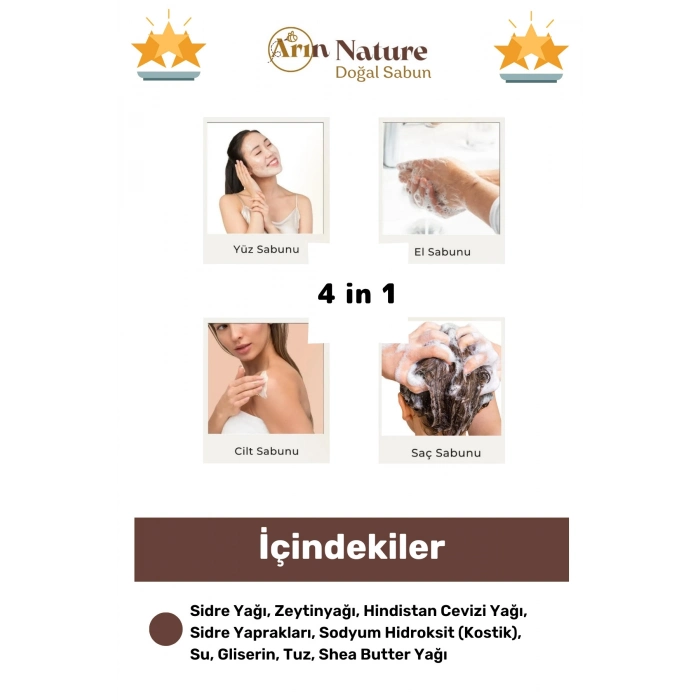 #sidrsabunu %100 Doğal Güzel Kokulu El Yüz Saç Cilt Vücut Orijinal Bitkisel Sidr Sabun 120g - 1 Adet