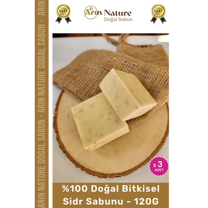 #sidrsabunu %100 Doğal Güzel Kokulu El Yüz Saç Cilt Vücut Orijinal Bitkisel Sidr Sabun 120g - 3 Adet
