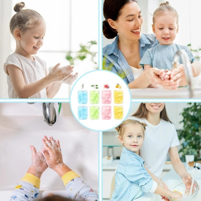 #Sabun Pratik Çok Renkli Çiçek Dilimli Koku Etkili El Vücut Hijyeni Kullanımı Kolay Sihirli Sabun