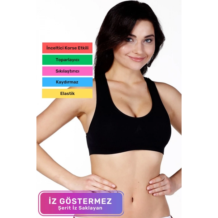 Özel Üretim Sıkılaştırıcı Toparlayıcı Esnek Rahat Şekillendirici Kalın Askılı Sporcu Pedli Bustiyer