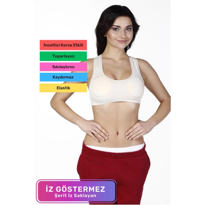 Özel Üretim Sıkılaştırıcı Toparlayıcı Esnek Rahat Şekillendirici Kalın Askılı Sporcu Pedli Bustiyer