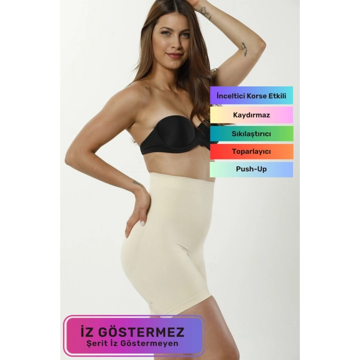 Lazer Kesim Sıkılaştırıcı Toparlayıcı İz Göstermeyen Kaymaz Silikon Dikleştirici Şekillendirici Mini Şort Korse