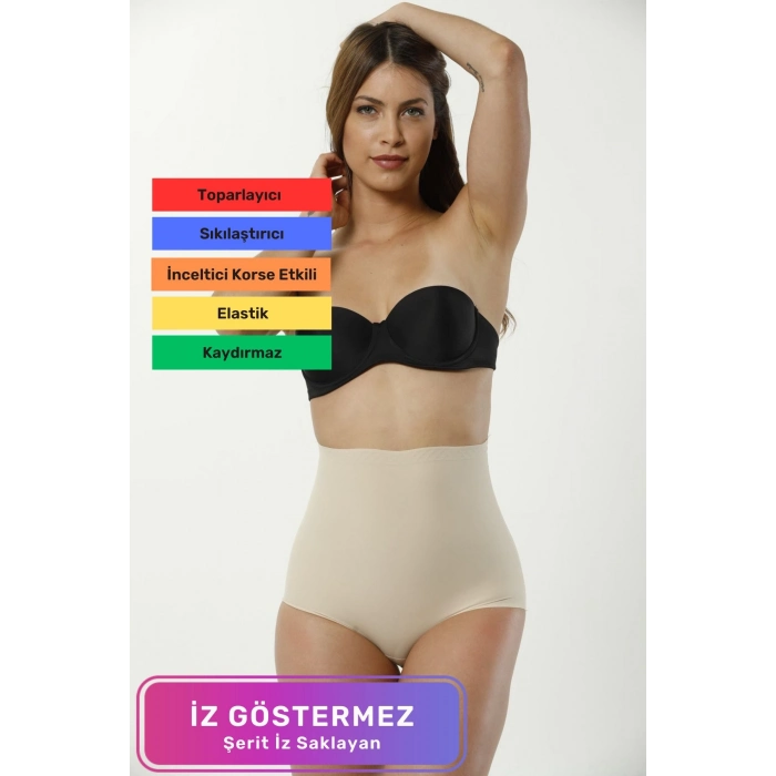 Premium Kaymaz Kadın Toparlayıcı Vücut Şekillendirici Kaymayan Lazer Kesim Slip Korse